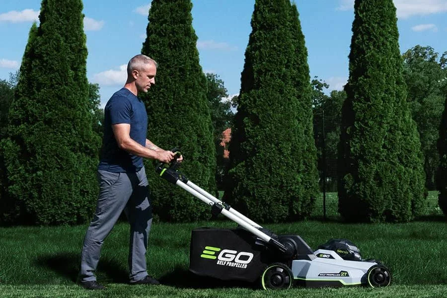 battery operated push lawn mowers